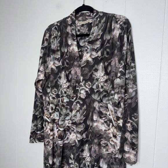 Soft Surroundings Women’s Naima Floral Midi Dress Gray Size XL - Picture 4 of 7